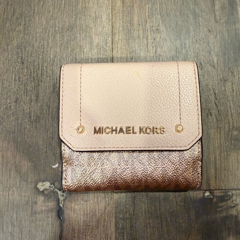 Michael Kors Blush and Metallic Gold Wallet